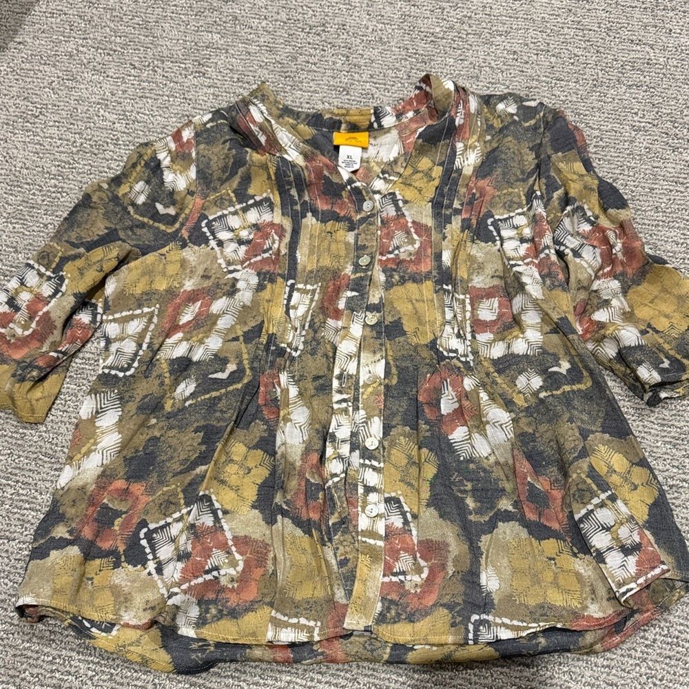 Ruby Rd. Multicolor Abstract Blouse